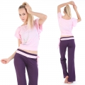 Yoga Casual Workout Clothes Winter Suits(Lotus sleeve T-Shirt+belts Pants)